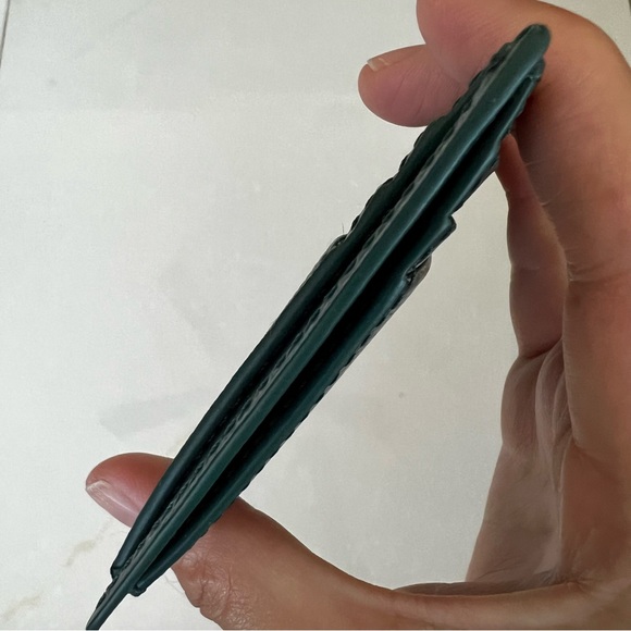 BURBERRY London Leather Card Case Wallet in Dark Teal, NEW - Picture 15 of 16